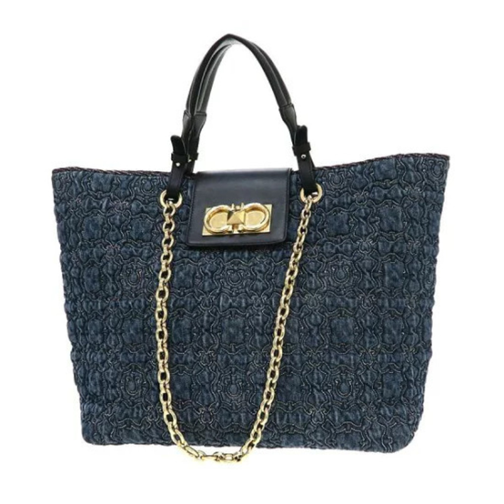 Salvatore Ferragamo Gancini Denim Bag